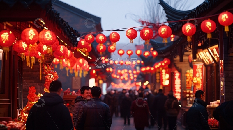 高清大图下载【趣麦麦图】过年庙会