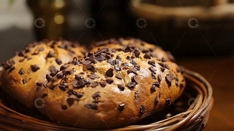 高清大图下载【趣麦麦图】美味面包巧克力豆3
