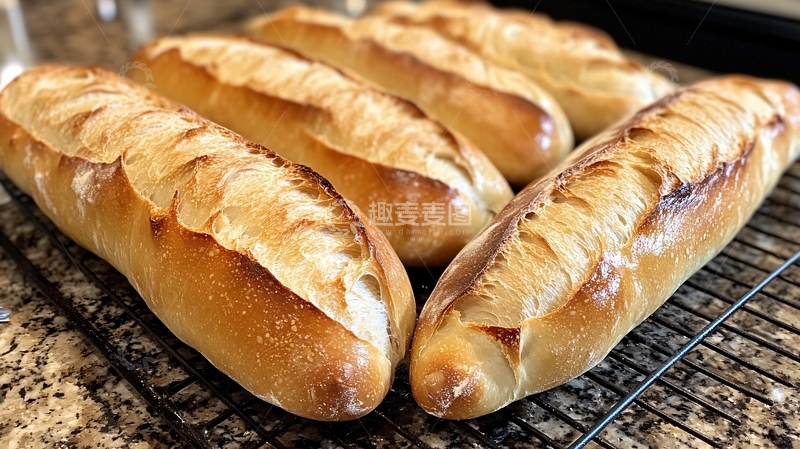 高清大图下载【趣麦麦图】烤炉法棍出炉1