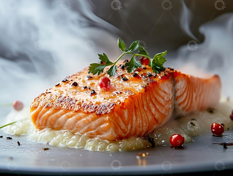 高清大图下载【趣麦麦图】嫩烤挪威鲑鱼1
