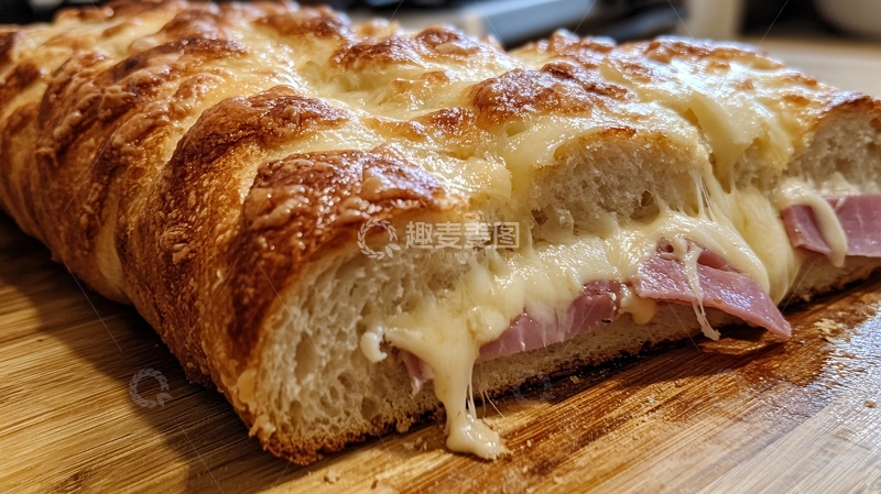 高清大图下载【趣麦麦图】火腿芝士法棍