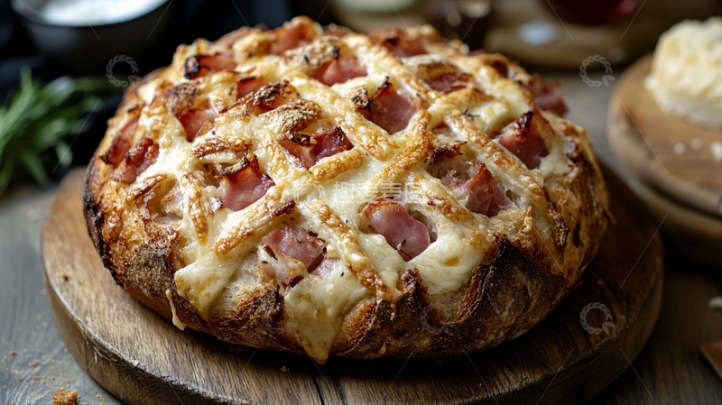 高清大图下载【趣麦麦图】火腿法式咸派