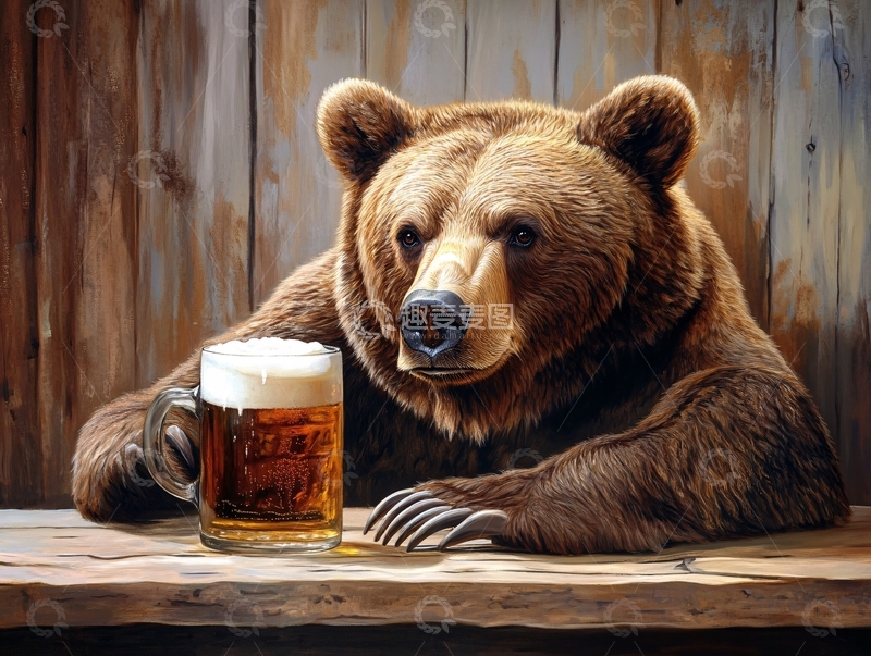 高清大图下载【趣麦麦图】白熊啤酒1