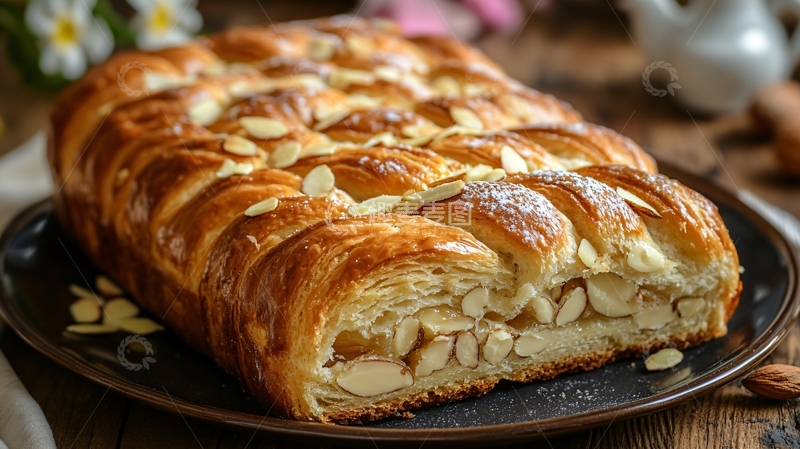 高清大图下载【趣麦麦图】杏仁片面包4