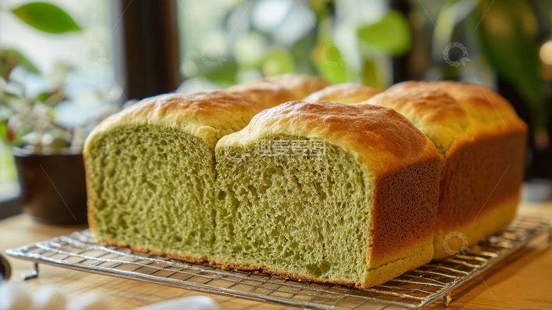 高清大图下载【趣麦麦图】抹茶吐司面包2