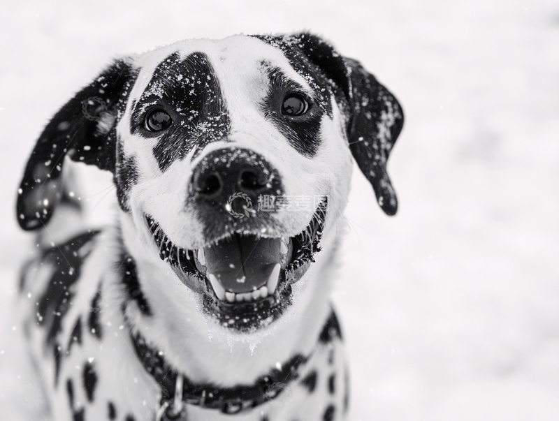 高清大图下载【趣麦麦图】黑白相间的狗