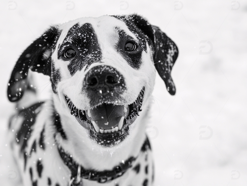 高清大图下载【趣麦麦图】黑白相间的狗