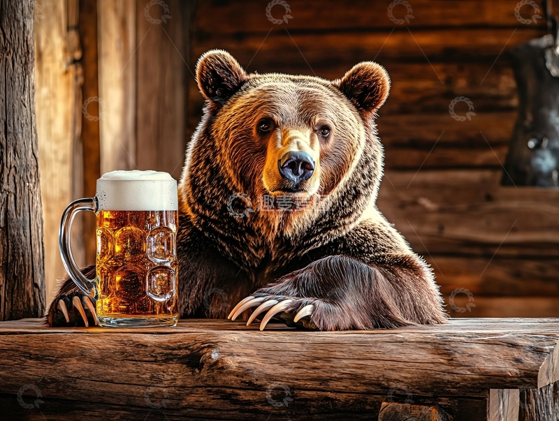 高清大图下载【趣麦麦图】白熊啤酒