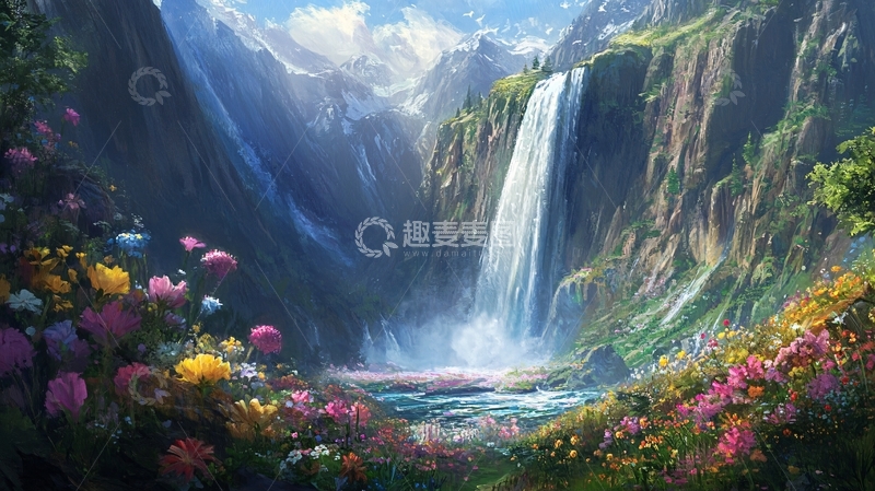 高清大图下载【趣麦麦图】唯美梦幻花田场景2