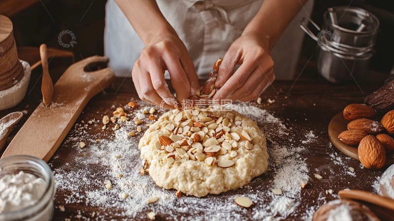 高清大图下载【趣麦麦图】手工杏仁薄片2