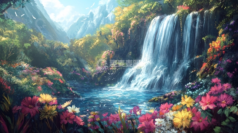 高清大图下载【趣麦麦图】唯美梦幻花田场景1