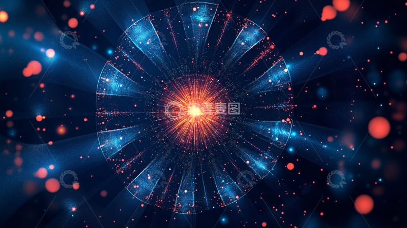 高清大图下载【趣麦麦图】科技光线汇聚背景