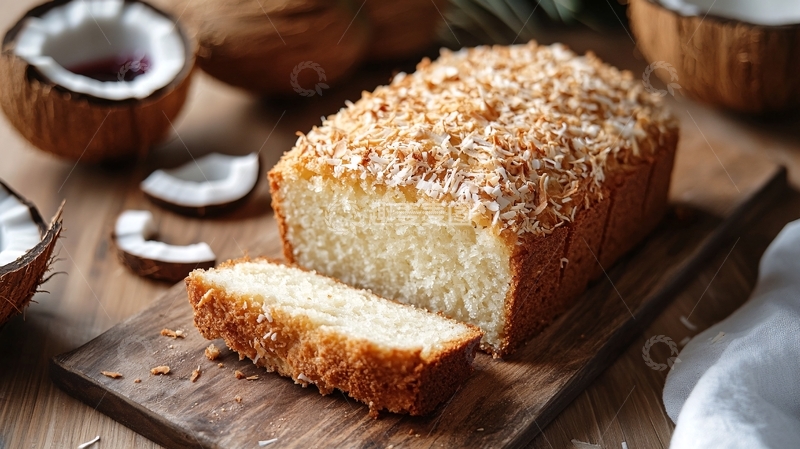 高清大图下载【趣麦麦图】-凤梨椰味蛋糕西点