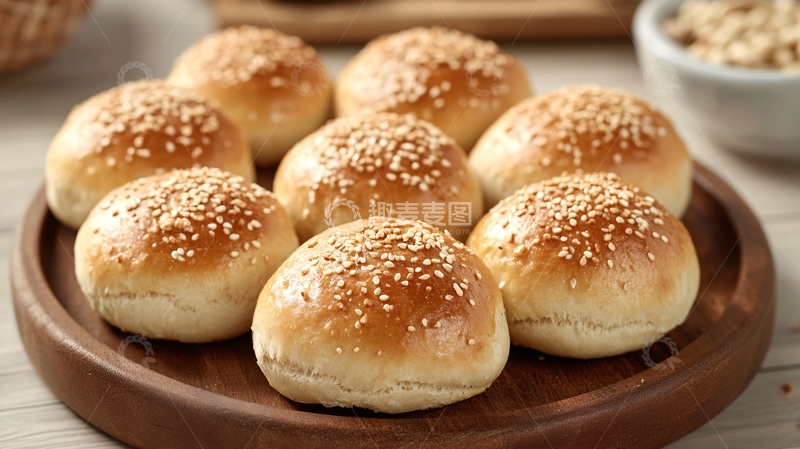 高清大图下载【趣麦麦图】芝麻餐包3