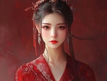 红衣少女设计古风3