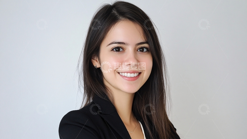 高清大图下载【趣麦麦图】业务棕色的头发微笑着