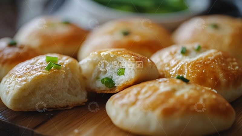 高清大图下载【趣麦麦图】葱香面包2