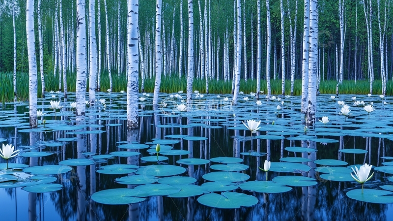 高清大图下载【趣麦麦图】水上森林宽幅