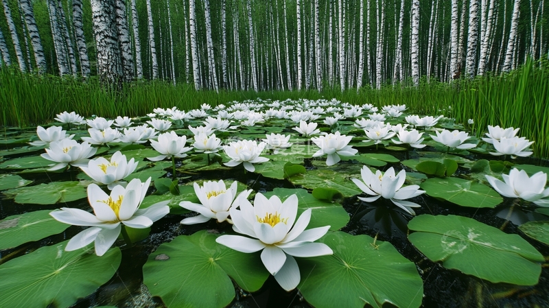高清大图下载【趣麦麦图】-一大片睡莲