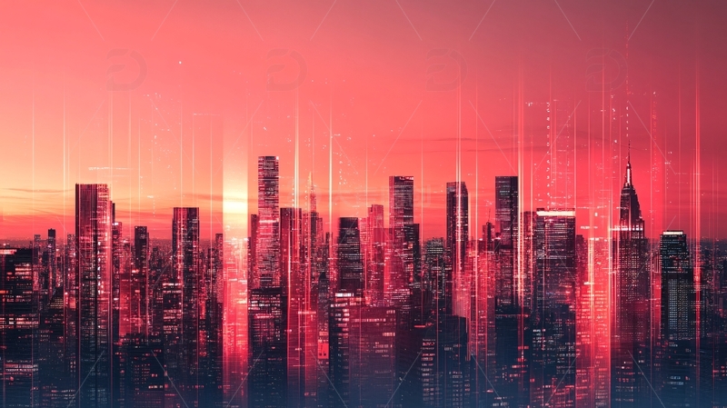 高清大图下载【趣麦麦图】现代科技城市缤纷炫彩