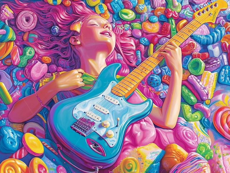 高清大图下载【趣麦麦图】吉他人物插画