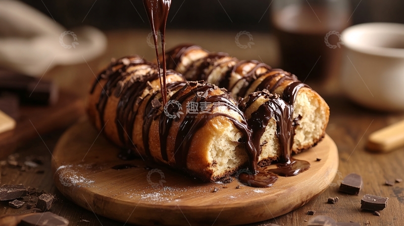 高清大图下载【趣麦麦图】巧克力蜜糖吐司