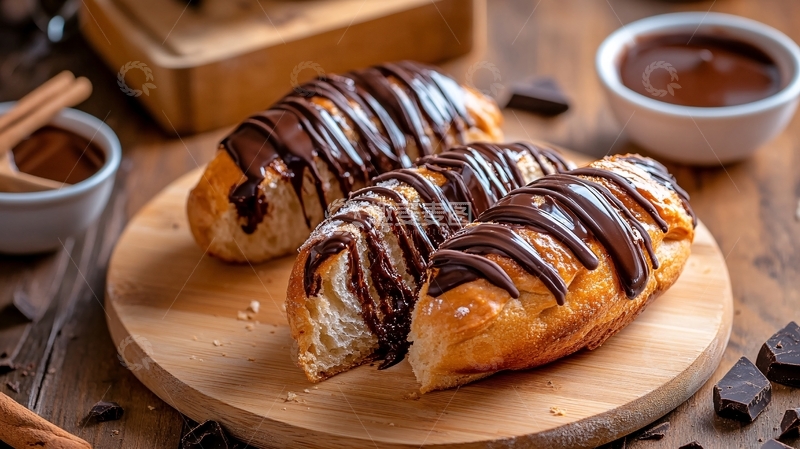 高清大图下载【趣麦麦图】巧克力牛角包4