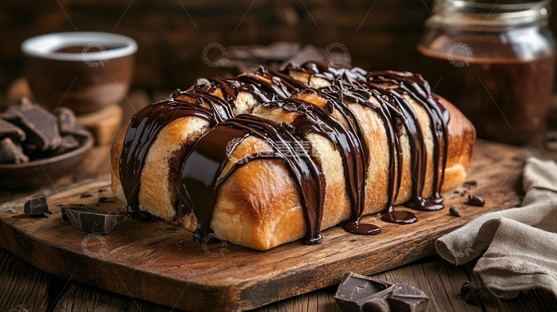 高清大图下载【趣麦麦图】巧克力流心面包