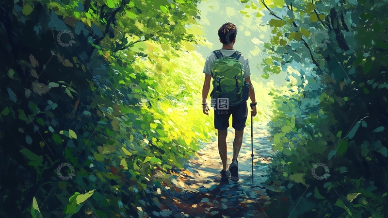 高清大图下载【趣麦麦图】向着阳光行走的人