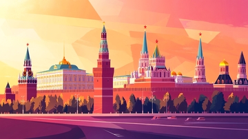 莫斯科插画素材背景