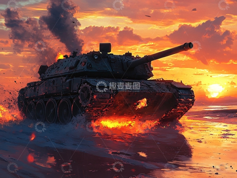 高清大图下载【趣麦麦图】坦克插画1