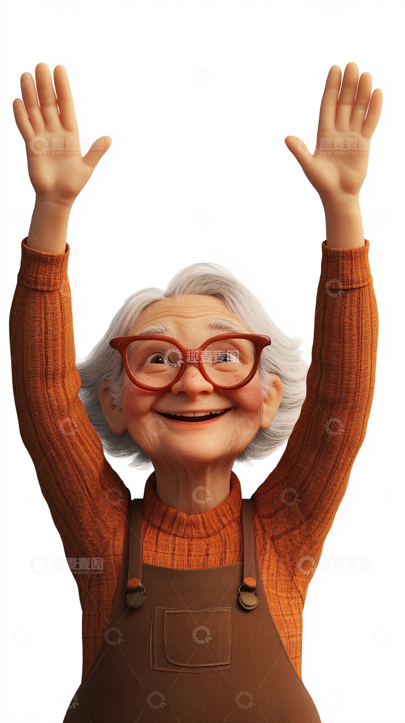 高清大图下载【趣麦麦图】卡通奶奶卡通外婆餐饮