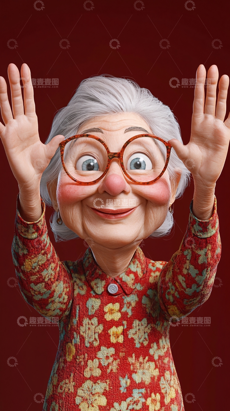 高清大图下载【趣麦麦图】卡通奶奶卡通外婆餐饮1