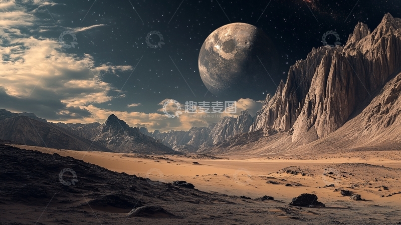 高清大图下载【趣麦麦图】月球地表素材