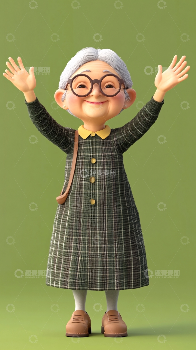 高清大图下载【趣麦麦图】卡通姥姥姥爷8