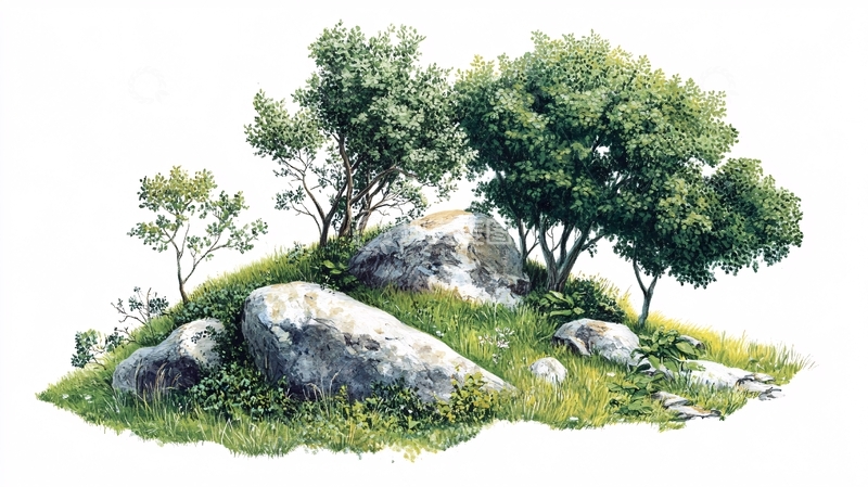 高清大图下载【趣麦麦图】草树石头1