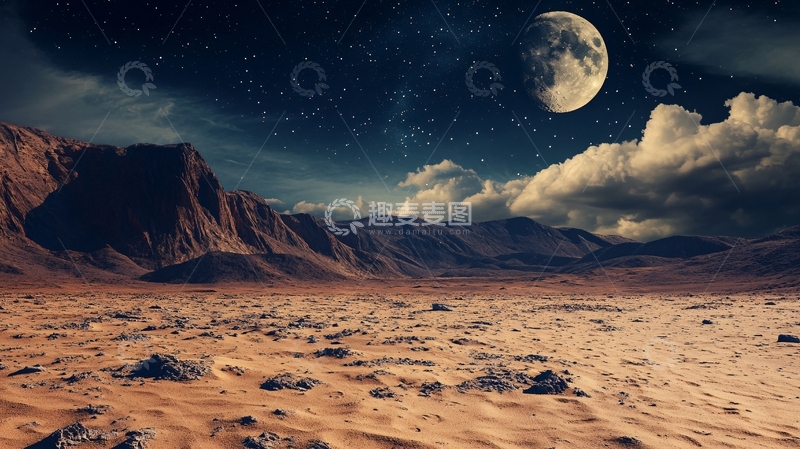 高清大图下载【趣麦麦图】月球地表素材1