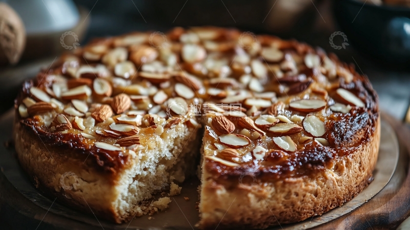 高清大图下载【趣麦麦图】杏仁蛋糕烘焙甜点1
