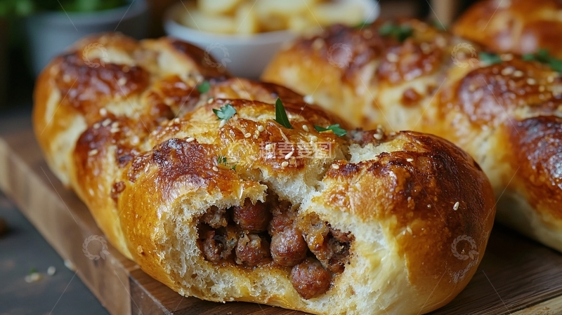 高清大图下载【趣麦麦图】牛肉面包卷