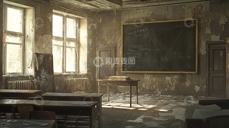 高清大图下载【趣麦麦图】破旧课室1
