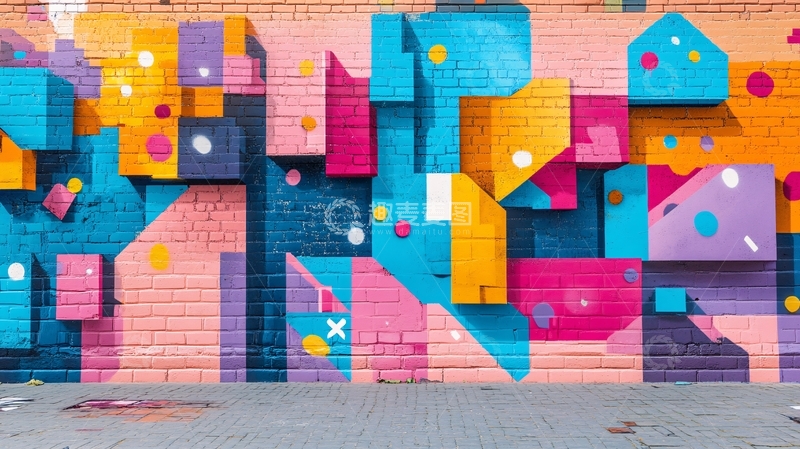 高清大图下载【趣麦麦图】涂鸦风格立体背景