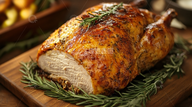 高清大图下载【趣麦麦图】圣诞节烤火鸡1