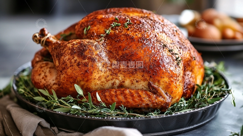 高清大图下载【趣麦麦图】圣诞节烤火鸡3
