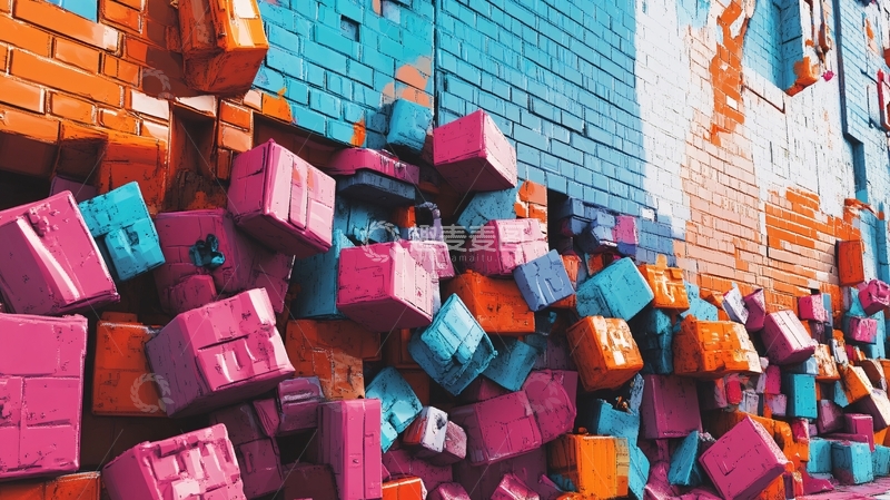 高清大图下载【趣麦麦图】立方体墙壁