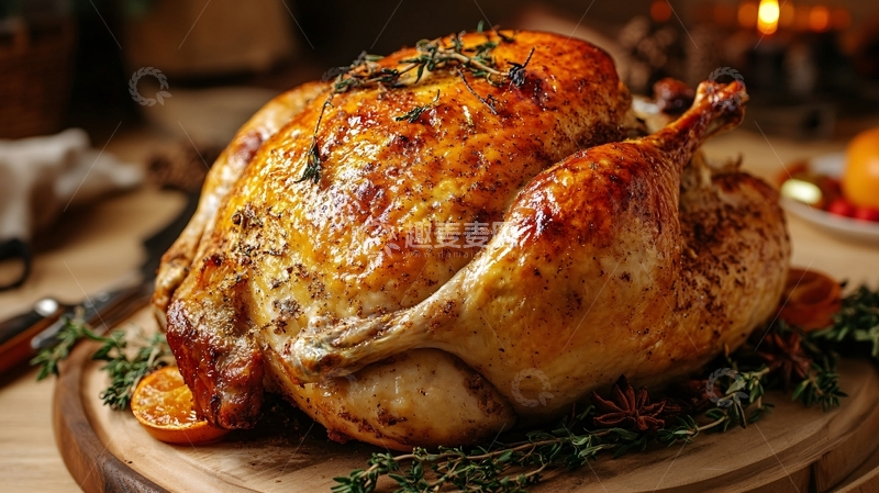 高清大图下载【趣麦麦图】圣诞节烤火鸡2