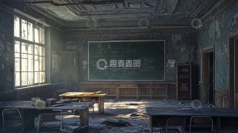 高清大图下载【趣麦麦图】破旧课室2