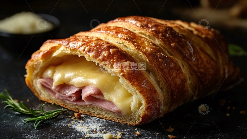 高清大图下载【趣麦麦图】芝士牛角包