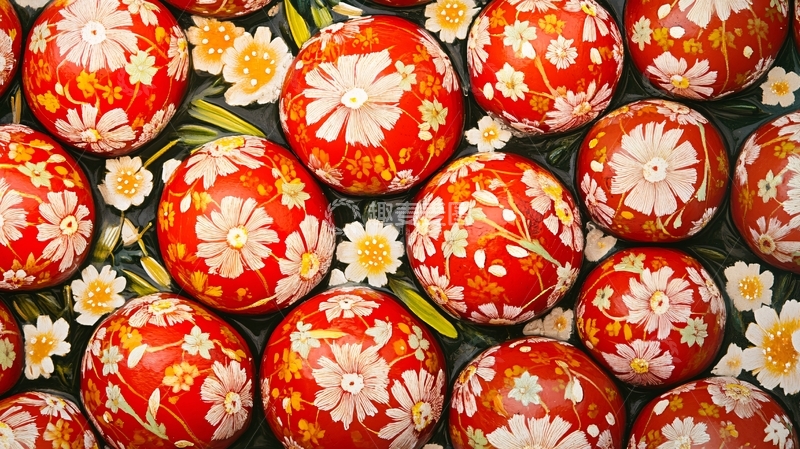 高清大图下载【趣麦麦图】彩绘花卉纹彩蛋