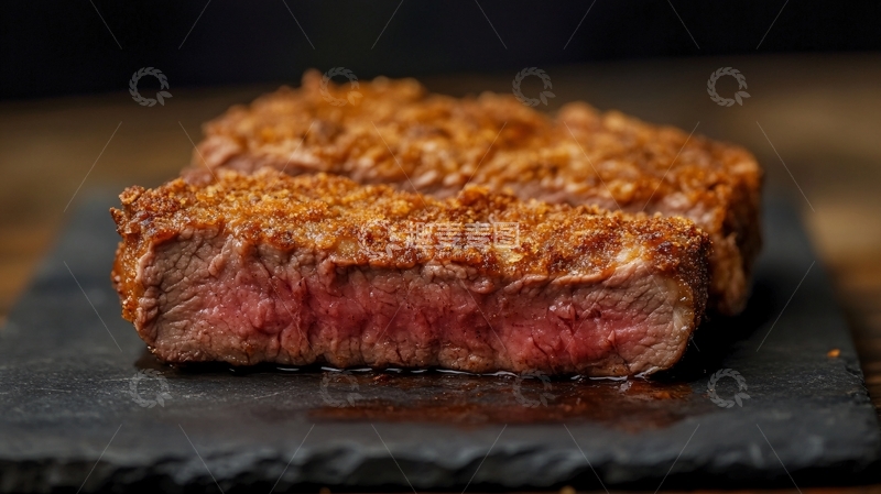 高清大图下载【趣麦麦图】日式料理铁板烧厚牛排