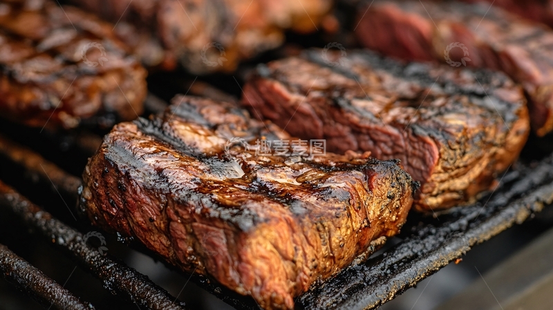 高清大图下载【趣麦麦图】炭火烤洛杉矶牛排